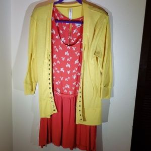 Urban Outfitters Orange Dress Dropwaist Dress